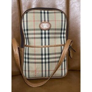 Burberry Shoulder Bag Satchel Nova check Shadow Horse Authenticated Read Desc